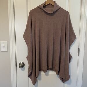 NWT Oddy Ribbed Knit Sweater Pullover Poncho Top Plus Size 1X Cozy Boho Hippie